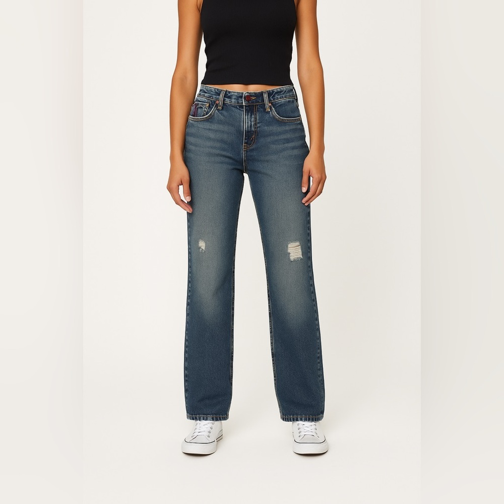 Prototype Y2K Vintage Distressed Wide-Leg Jeans – Size 14
